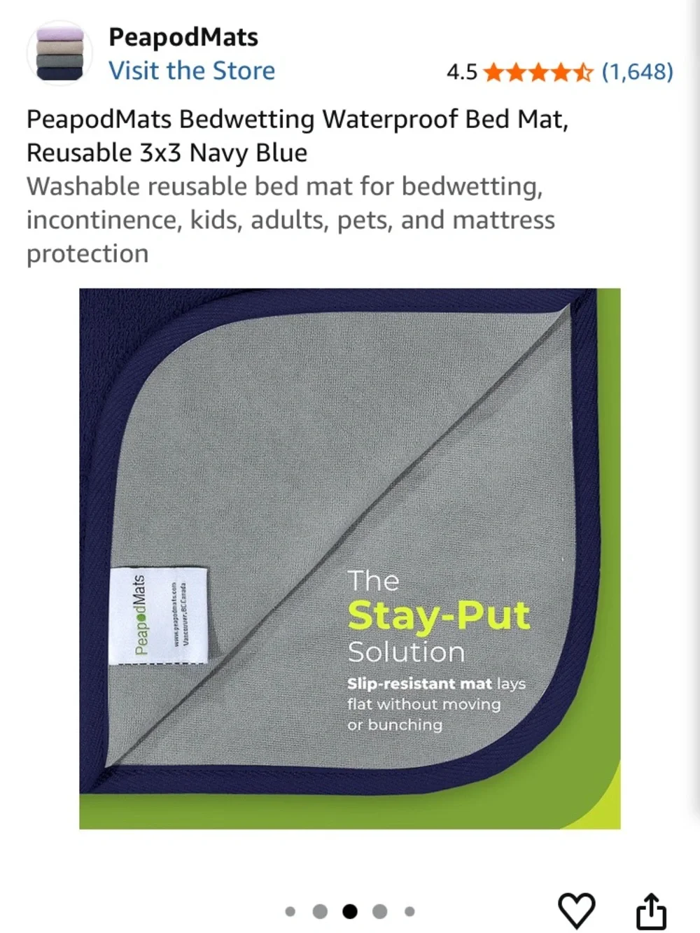 Waterproof Mattress Protector Pad - Navy Blue